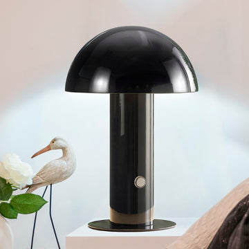 Boletus 10.75" Contemporary Bohemian Rechargeable/Cordless Iron Integrated LED Mushroom Table Lamp - JONATHAN Y